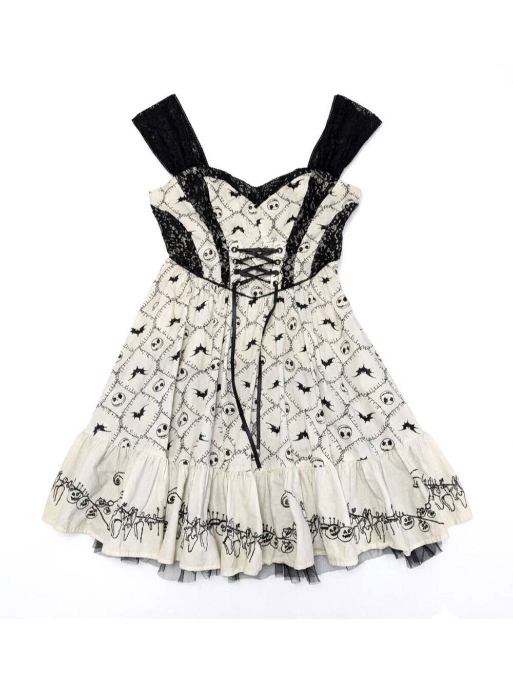 Nightmare Before Christmas Jack Skellington Embroidered Dress Sz Small Hot Topic